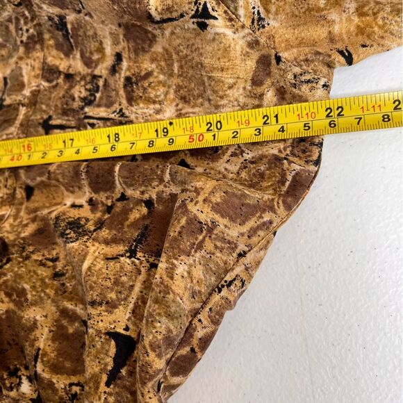 Chicos Silk Open Front Animal Print Jacket Long Sleeve Peplum Women Large Browns - Picture 8 of 11